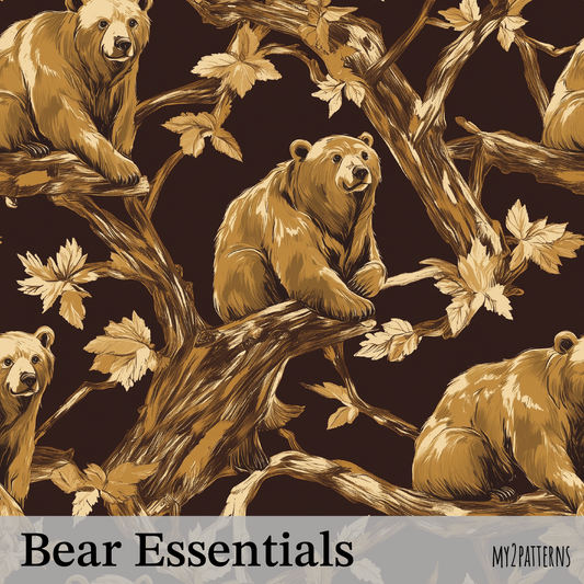Bear Essentials – Woodland Bear Seamless Pattern (Digital Download)