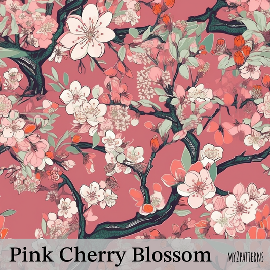 Pink Cherry Blossom – Seamless Floral Pattern (Digital Download)